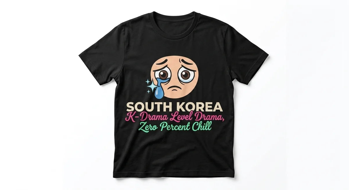 "K-Drama Level Drama" Graphic T-Shirt | Funny South Korea Souvenir Tee | Unisex Cotton Casual Wear