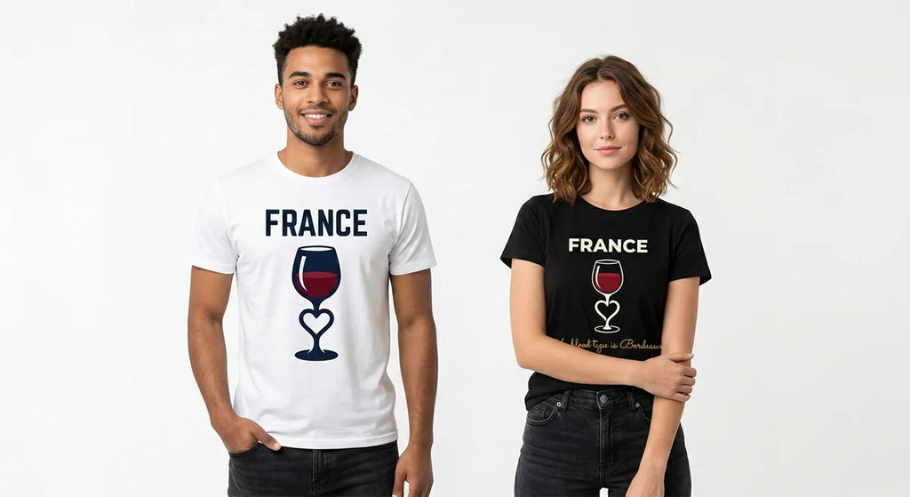 "My Blood Type Is Bordeaux" France Souvenir T-Shirt | Premium Wine-Lover Graphic Tee