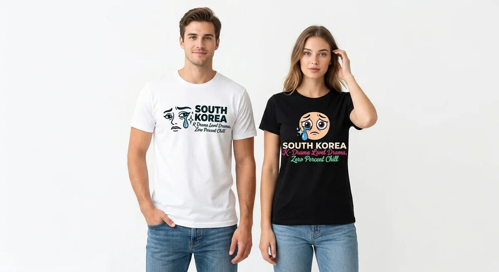 "K-Drama Level Drama" Graphic T-Shirt | Funny South Korea Souvenir Tee | Unisex Cotton Casual Wear