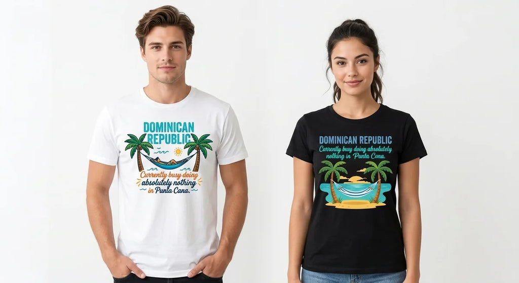 Punta Cana Vacation T-Shirt | "Busy Doing Absolutely Nothing" Funny Graphic Tee | Dominican Republic Souvenir | Unisex Cotton Beach Shirt