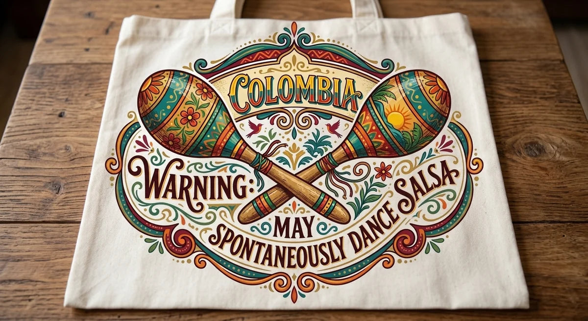 Warning: May Spontaneously Dance Salsa - Colombia Tote Bag – Cheeky ...