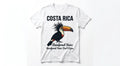 Women's Rainforest Hair Don't Care Graphic Tee | Toucan Frizzy Crest Vacation Apparel | Costa Rica Souvenir T-Shirt