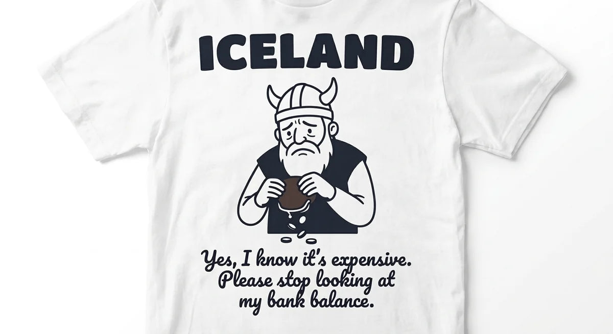 Iceland Souvenir T-Shirt | Funny Viking "Expensive Trip" Graphic Tee | Premium 100% Cotton Travel Apparel