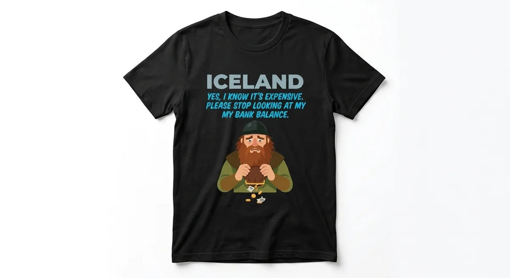 Iceland Souvenir T-Shirt | Funny Viking "Expensive Trip" Graphic Tee | Premium 100% Cotton Travel Apparel