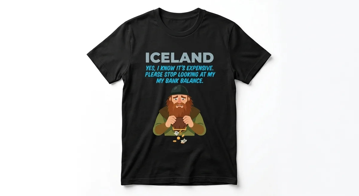 Iceland Souvenir T-Shirt | Funny Viking "Expensive Trip" Graphic Tee | Premium 100% Cotton Travel Apparel