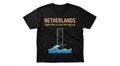 Netherlands Souvenir T-Shirt | "Higher Than Sea Level" Graphic Tee | Funny Dutch Geography Cotton Shirt