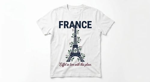 "Eiffel in Love" Romantic France Souvenir T-Shirt | Funny Paris Travel Tee | Premium Soft Cotton