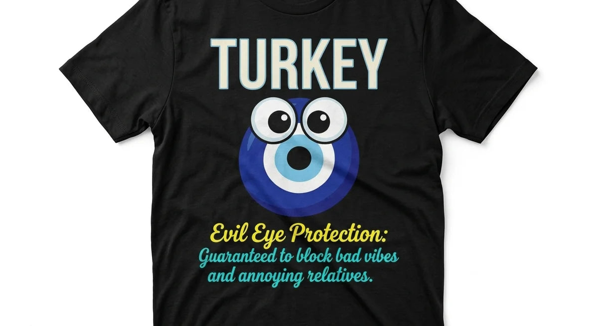 The "Evil Eye Protection" Graphic T-Shirt | Funny Turkish Nazar Souvenir | Unisex Cotton Tee
