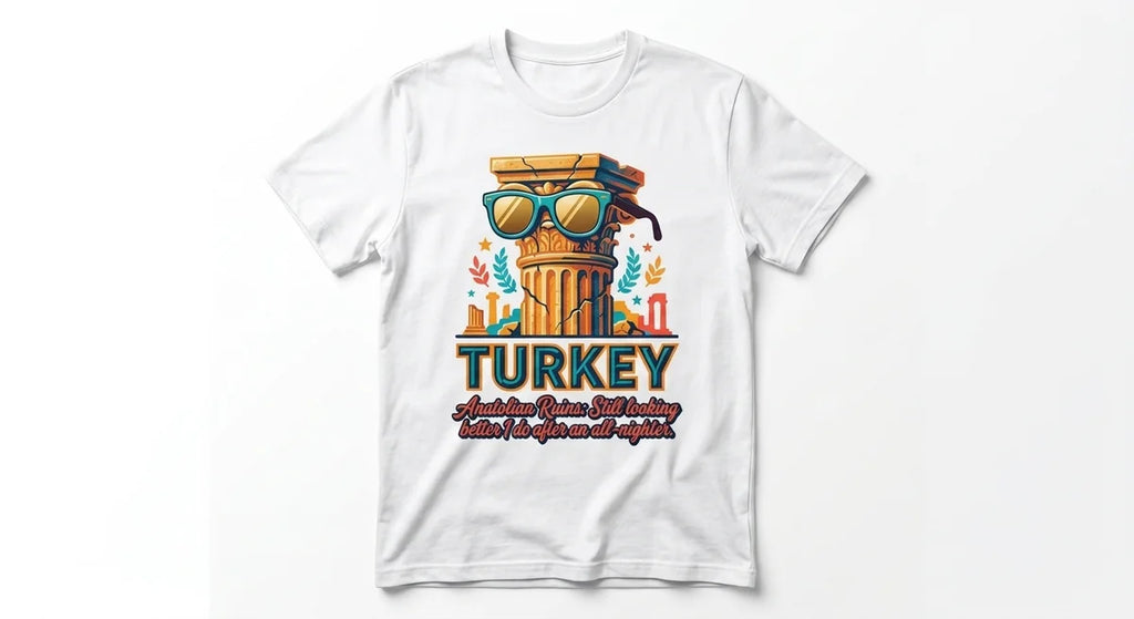 Anatolian Ruins Sunglasses T-Shirt – Funny Turkey Travel Souvenir – Ancient History Graphic Tee