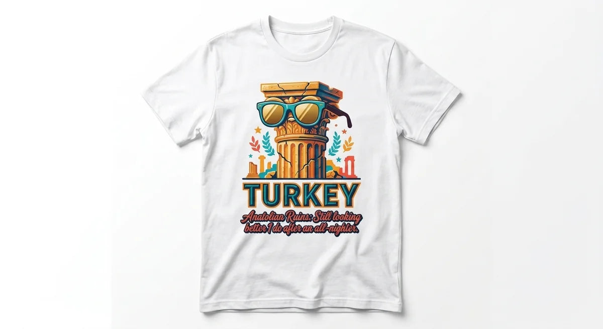 Anatolian Ruins Sunglasses T-Shirt – Funny Turkey Travel Souvenir – Ancient History Graphic Tee