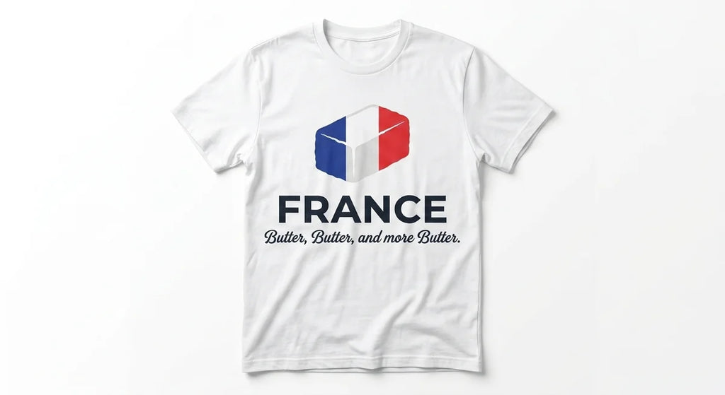 The "Butter, Butter, Butter" French Foodie T-Shirt – Ultra-Soft Cotton Culinary Souvenir