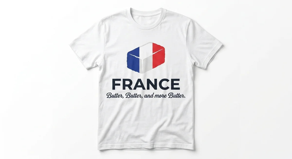 The "Butter, Butter, Butter" French Foodie T-Shirt – Ultra-Soft Cotton Culinary Souvenir