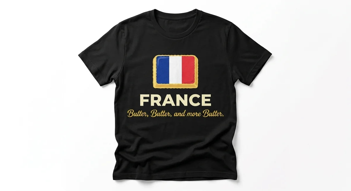 The "Butter, Butter, Butter" French Foodie T-Shirt – Ultra-Soft Cotton Culinary Souvenir