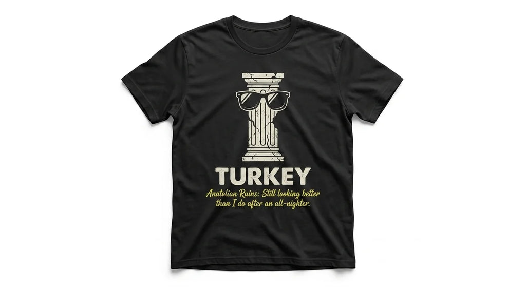Anatolian Ruins Sunglasses T-Shirt – Funny Turkey Travel Souvenir – Ancient History Graphic Tee