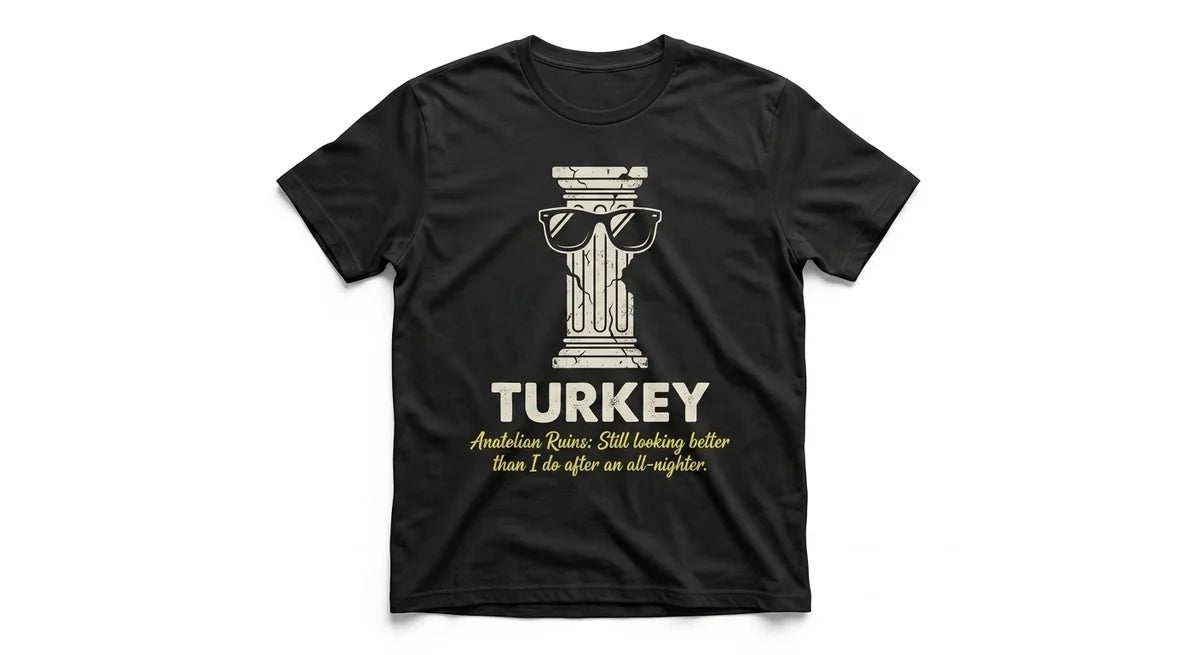 Anatolian Ruins Sunglasses T-Shirt – Funny Turkey Travel Souvenir – Ancient History Graphic Tee