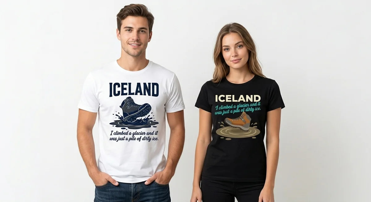 Iceland Glacier Hiking T-Shirt – Funny "Dirty Ice" Slogan Tee for Disappointed Adventurers