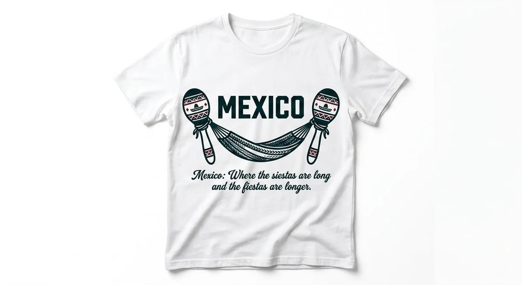 Mexico Siesta & Fiesta T-Shirt | Premium Cotton Graphic Tee | Funny Travel Souvenir