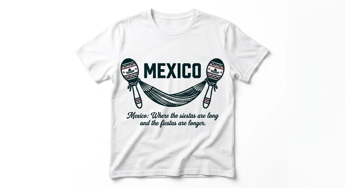 Mexico Siesta & Fiesta T-Shirt | Premium Cotton Graphic Tee | Funny Travel Souvenir