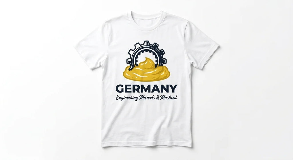 Germany Souvenir T-Shirt | Engineering Marvels & Mustard Graphic Tee | Funny German Culture Gift | Premium Cotton Unisex Shirt