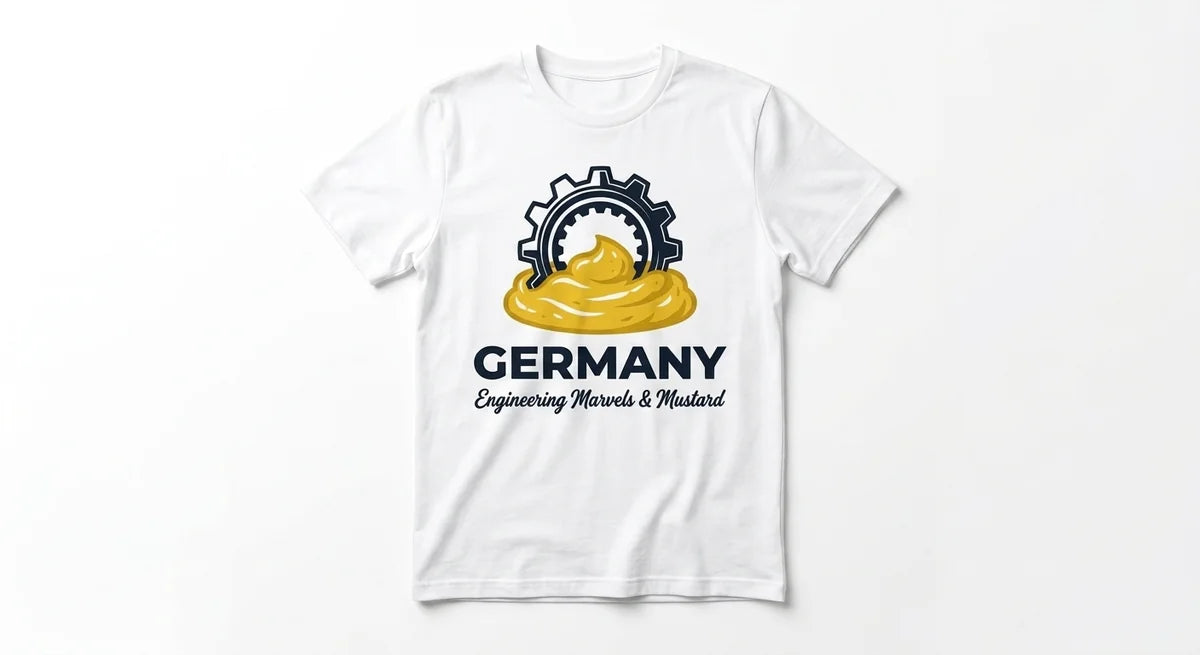 Germany Souvenir T-Shirt | Engineering Marvels & Mustard Graphic Tee | Funny German Culture Gift | Premium Cotton Unisex Shirt