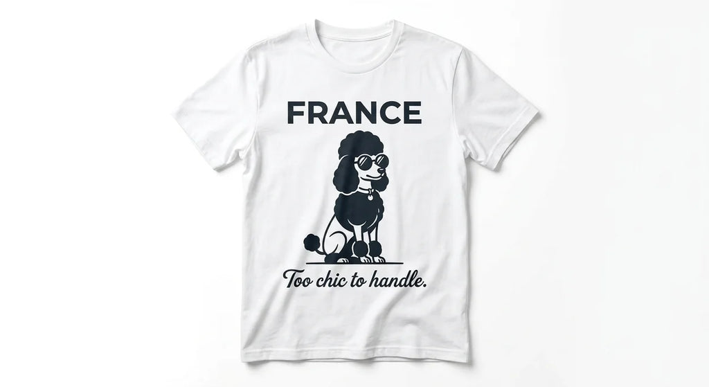 Too Chic To Handle French Poodle Souvenir T-Shirt | Premium Cotton Graphic Tee