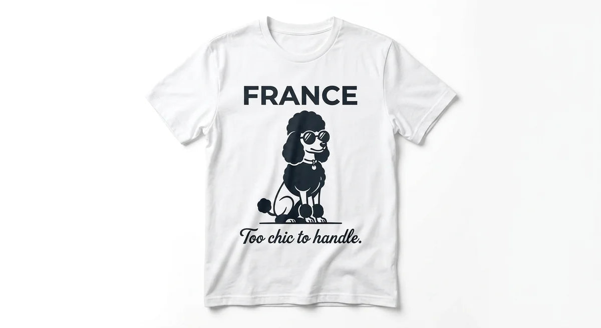 Too Chic To Handle French Poodle Souvenir T-Shirt | Premium Cotton Graphic Tee