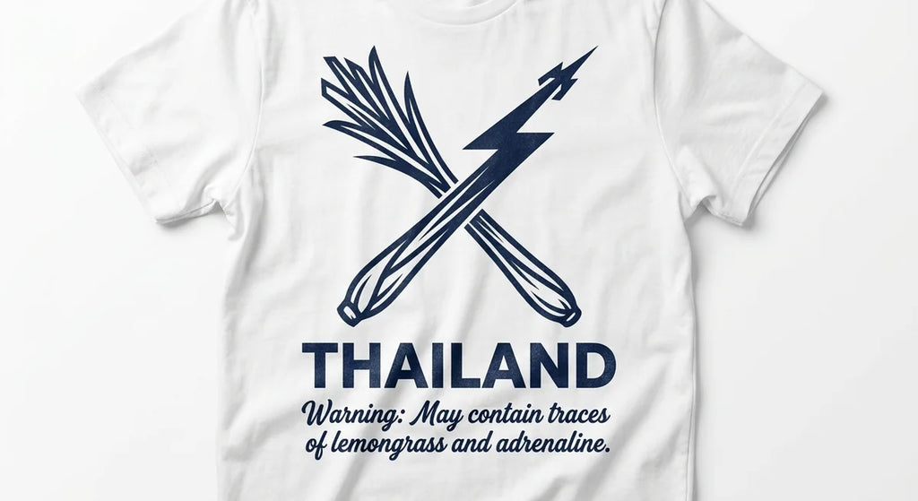 Thailand Travel Souvenir T-Shirt | "Traces of Lemongrass & Adrenaline" Graphic Tee | Unisex Vacation Shirt
