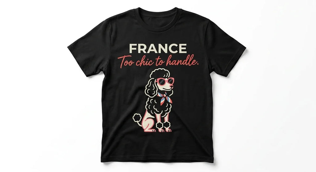 Too Chic To Handle French Poodle Souvenir T-Shirt | Premium Cotton Graphic Tee