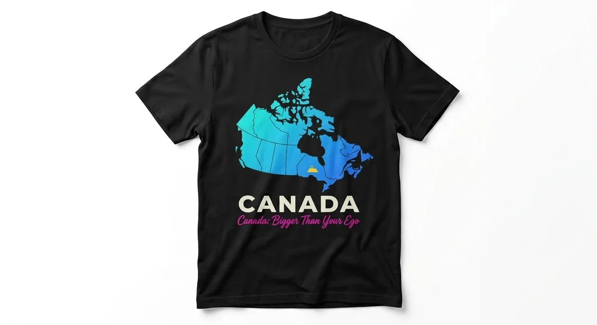 Canada: Bigger Than Your Ego – Premium Unisex Graphic T-Shirt | Funny Canadian Travel Souvenir