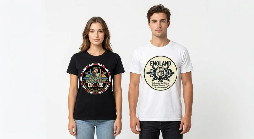 "I Got Lost in a Roundabout" England Souvenir T-Shirt | Funny British Road Trip Gift | Unisex Cotton Tee