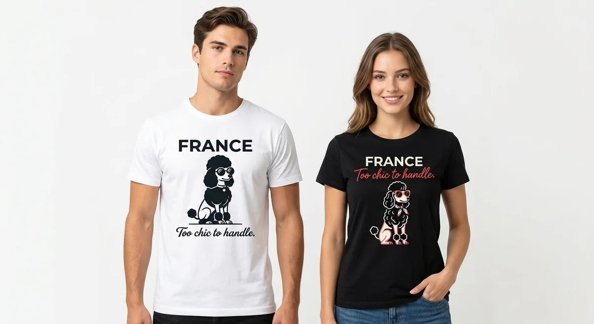 Too Chic To Handle French Poodle Souvenir T-Shirt | Premium Cotton Graphic Tee