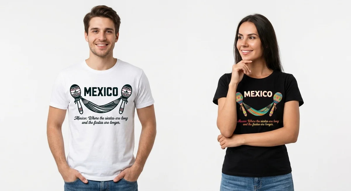 Mexico Siesta & Fiesta T-Shirt | Premium Cotton Graphic Tee | Funny Travel Souvenir