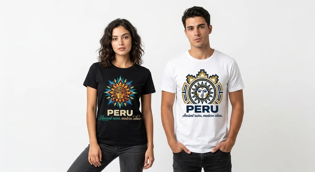 Peru Souvenir T-Shirt: Ancient Ruins & Modern Vibes Incan Sun Graphic Tee