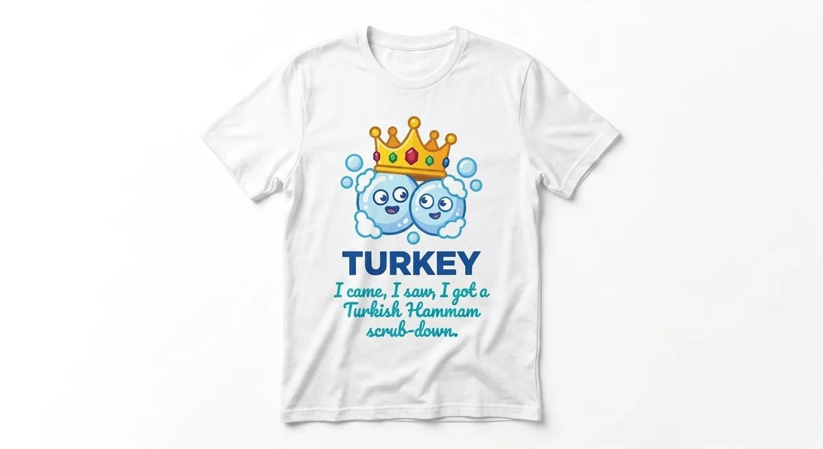 "I Came, I Saw, I Got Scrubbed" Turkey Hammam T-Shirt