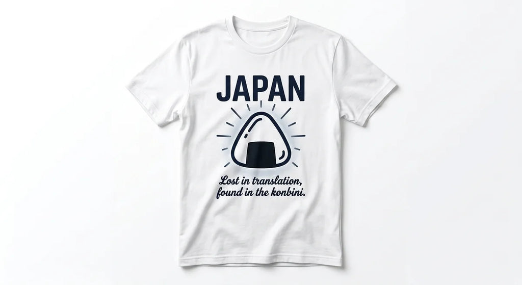 Lost in Translation Japan Souvenir T-Shirt | Onigiri Konbini Graphic Tee | Soft Cotton Travel Apparel