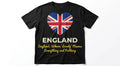 England Souvenir T-Shirt | 'Lovely' Slogan Tee | Minimalist Union Jack Heart Graphic | Premium Cotton British Humour Apparel