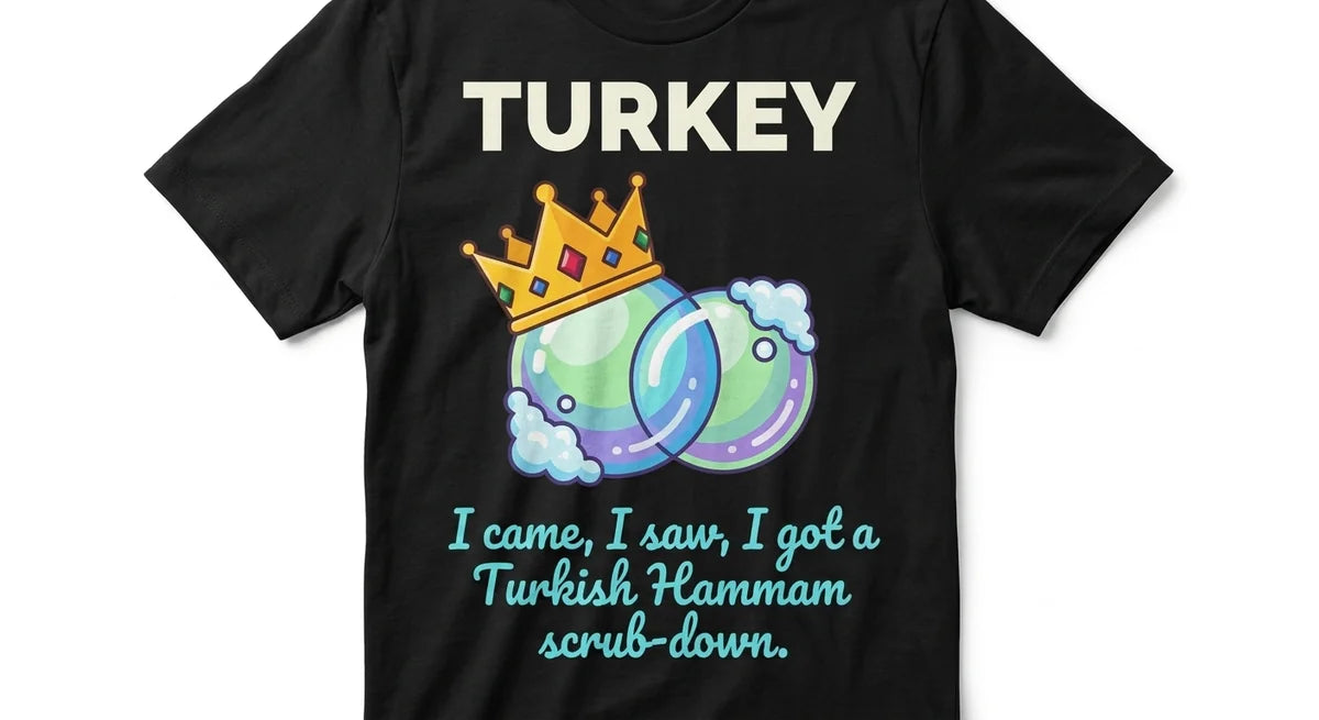 "I Came, I Saw, I Got Scrubbed" Turkey Hammam T-Shirt