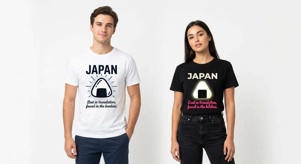 Lost in Translation Japan Souvenir T-Shirt | Onigiri Konbini Graphic Tee | Soft Cotton Travel Apparel
