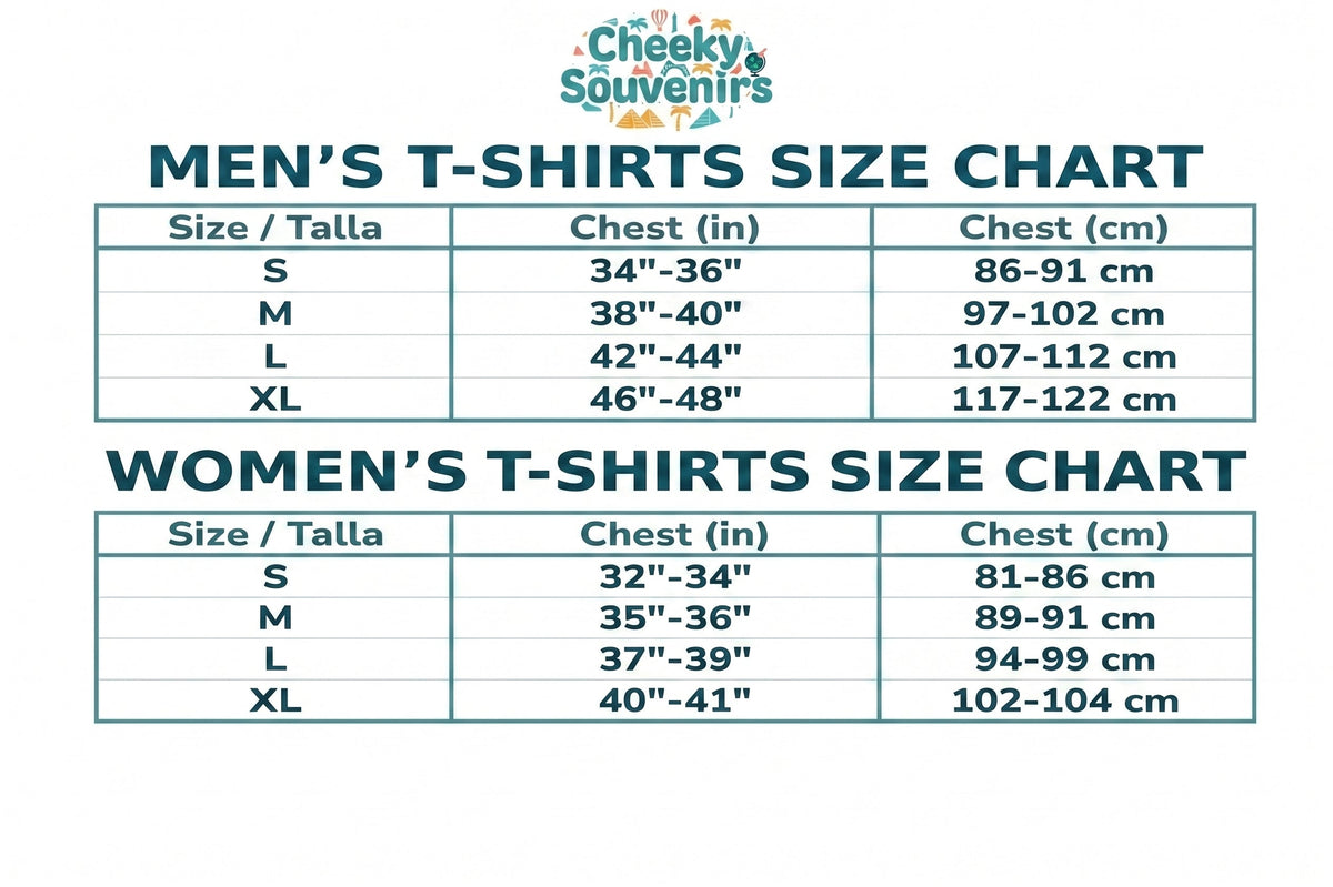 Men's and Women's T-Shirt Size Chart