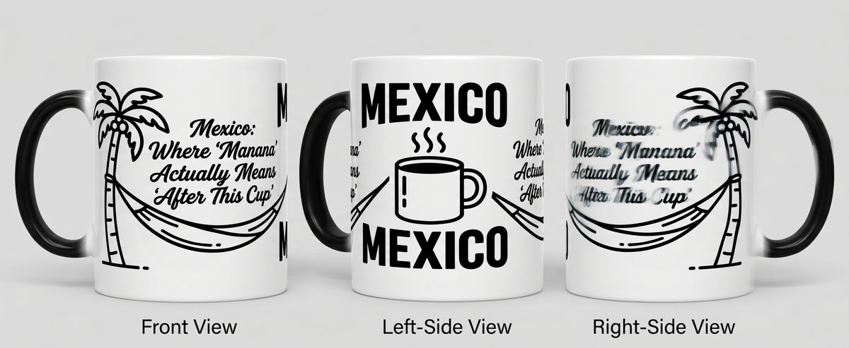 Mexico Vacation Coffee Mug – Funny ‘Mañana’ Travel Souvenir – 11oz Ceramic Gift for Coffee Lovers